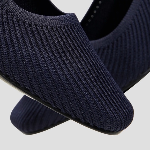 VIVAIA Black Knit Pumps Block Heel Comfortable Classic Shoes size EU/40 US/9 - Picture 3 of 8